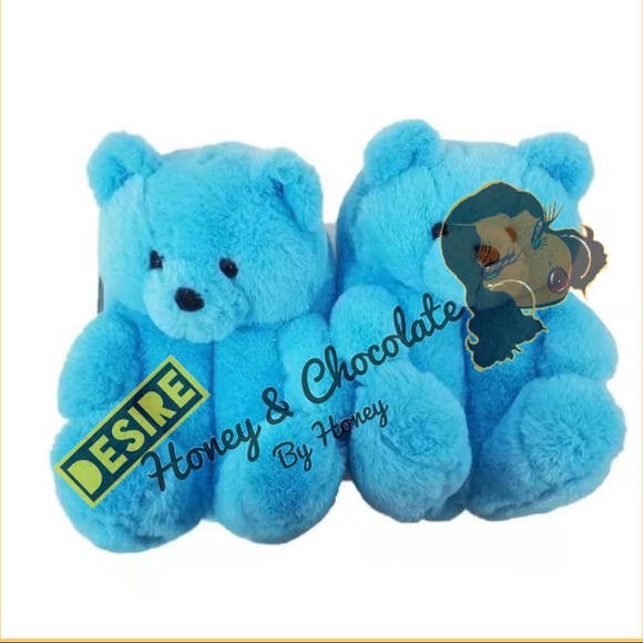 Fuzzy Wuzzy Teddy Bear Slippers - Picture 3 of 10